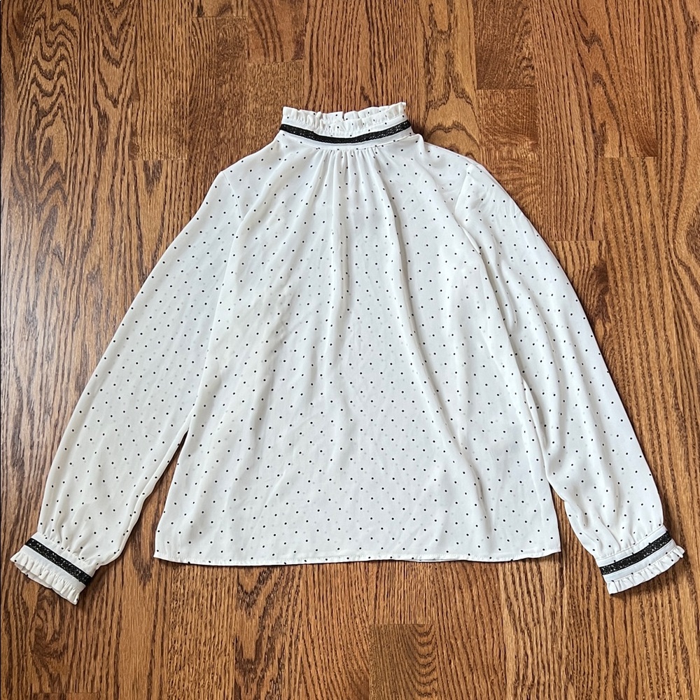 Karl Lagerfeld White Blouse with Black Dots
